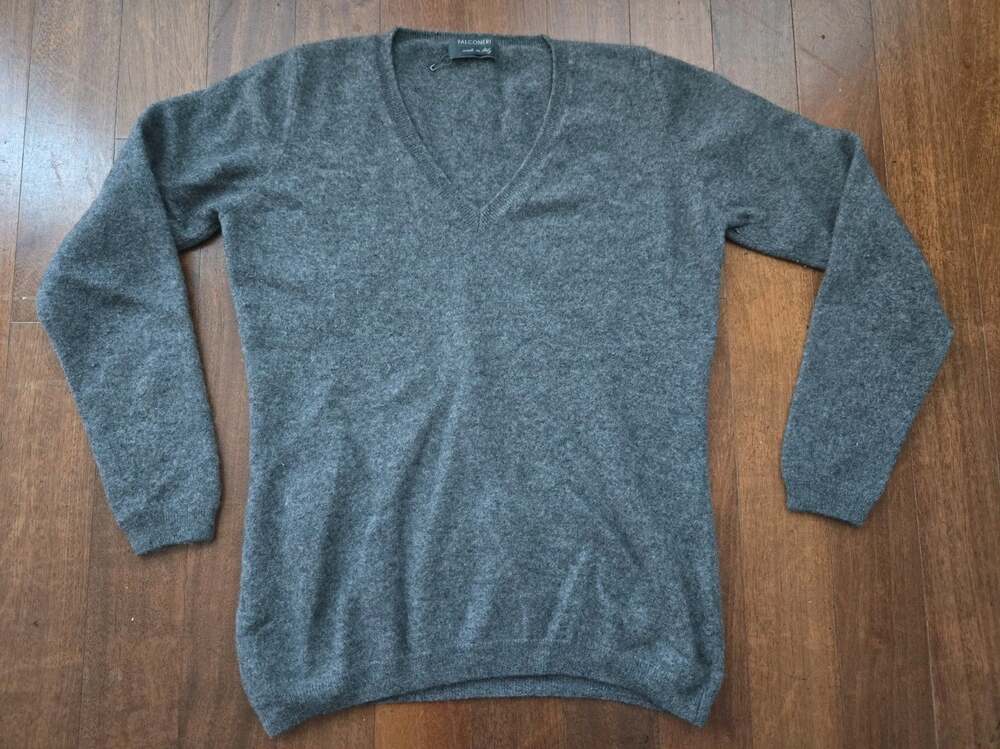 Falconeri Cashmere Knit V-Neck Pullover Sweater Long Sleeve Womens Sz L